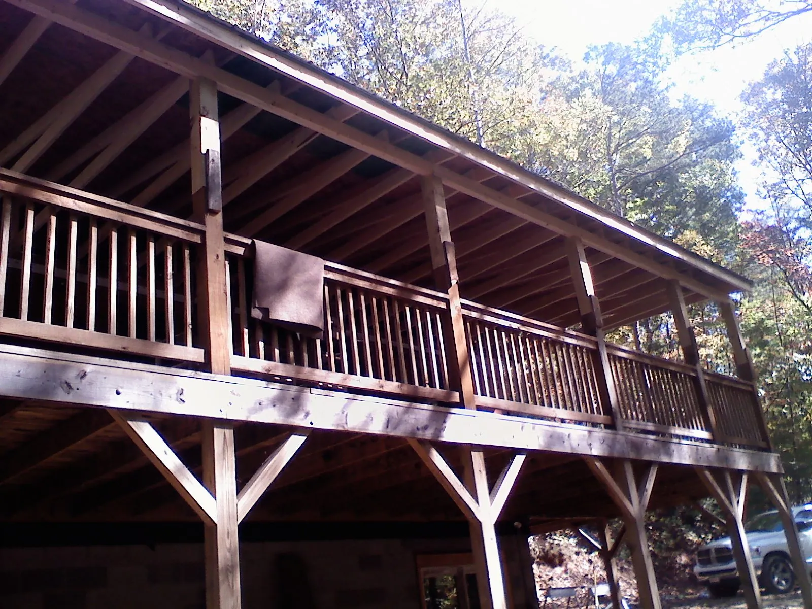 Timber framing under a new elevated porch and deck — Roof Leak Repair in Von Ormy by Roofing Brothers